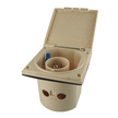 Mains IP44 3 Pin Recessed Plug - Beige